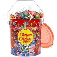 Chupa Chups The Best of Tin - Snoep - o.a. Cola, Aardbei, Appel & Aardbeiroomsmaak - 1x120stuks