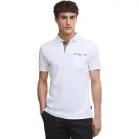 Barbour Witte polo 3 knoops korte mouw