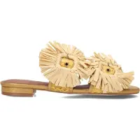 Kurt Geiger London Dames Slippers Raffia Buckle Flat Sdl - Goudkleurig - Maat 41