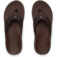 Reef Heren Bruine Offshore Leren Sandalen (42), Leer, Plat, Geen, Casual CJ8554
