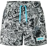 Name it Zwemshorts 'NKMMARKI FORTNITE' zwart / wit