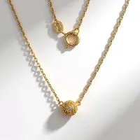 Cavill - 925 Sterling Zilveren Halsketting - Verguld - 33 Braziliaanse Citrienen 0 107 ct - Rondslijpsel Pavé - Fijne Goudkleurige Damesketting 45 cm