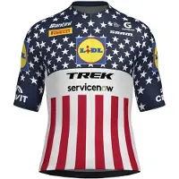 Santini Lidl Trek Usa National Champion Korte Mouw Wielertrui