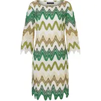 Ana alcazar Gebreide jurk 'Dimah' beige / groen / olijfgroen / wit