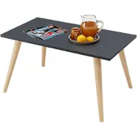 BOGATECO Scandinavische Salontafel 90 x 50 x 47 cm - Banktafel met Beukenhouten Poten - Moderne Woonkamertafel - Keuze uit 7 Kleuren