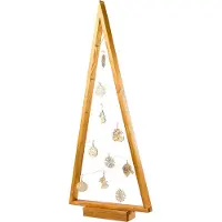 BOGATECO houten kerstboom met LED 104cm hoog | Inclusief houten decoratie | Kerstversiering | 100 LED's | Lichtbruin