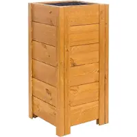 BOGATECO Houten Plantenbak - Inclusief Agro-Textiel - Weerbestendig & Geïmpregneerd - Bloembak voor Tuin & Balkon - Diverse Maten & Kleuren | 39 x 39 x 79cm | Lichtbruin