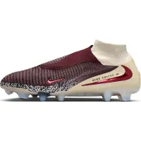Nike Phantom 6 High Elite Gras Voetbalschoenen (FG) Gebroken Wit Bordeauxrood Rood