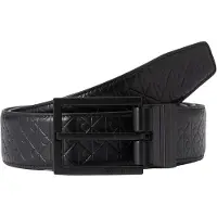 Calvin Klein Riem 'Emblem Print Buckle' zwart