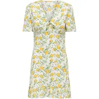 ONLY Jurk 'ONLMOLLY' geel / groen / offwhite