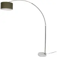 QAZQA Stalen vloerlamp met donkergroene kap 50cm - XXL