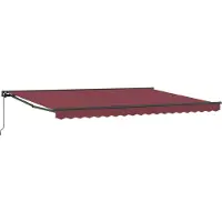 vidaXL Handmatig uitschuifbare luifel Bordeauxrood 4 × 3,5 m