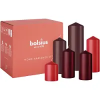 Bolsius stompkaars glanzend rood (set van 6)