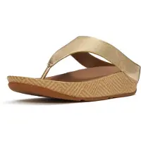 Original Brands Lulu lux graphic-weave leather toe-post sandals