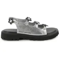Marc Jacobs Meisjes Zilveren metallic sandalen (37), Leer, Plat, Gesp, Casual, kinderkleding W60822