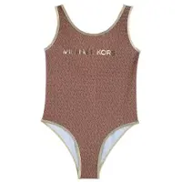 Michael Kors Meisjes Bruin eendelig zwempak (14Y= 156cm), Strandkleding, Polyamide, kinderkleding R30560