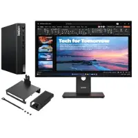 Lenovo ThinkCentre M75q G5 A7 16 512 + ThinkVision T27QD-40 27 QHD Docking AMD Ryzen 7 PRO 8700GE-processor 3,65 GHz tot 5,10 GHz, Windows 11 Pro 64, 512 GB SSD TLC Opal - M75QBUNDLE1EUB, Raven Black