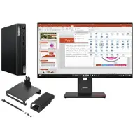 Lenovo ThinkCentre M75q G5 A7 16 512 + ThinkVision T27-40 27 FHD AMD Ryzen 7 PRO 8700GE-processor 3,65 GHz tot 5,10 GHz, Windows 11 Pro 64, 512 GB SSD TLC Opal - M75QBUNDLE1EUA, Raven Black