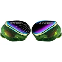 MoonDrop Rays - In-Ear Monitors - IEM - 1DD+1 Planar Hybride Drivers - Audiofiele Oordoppen - Verwisselbare Kabel - Ergonomisch Ontwerp - Groen/Paars