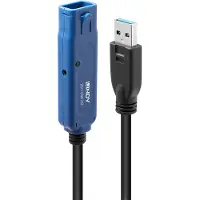 Lindy USB-kabel USB 3.2 Gen1 (USB 3.0 / USB 3.1 Gen1) USB-A stekker, USB-A bus 20 m Zwart 43361