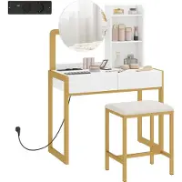 HOMCOM Kaptafelset - Spaanplaat, Metaal - 80 x 41,7 x 130 cm - Wit