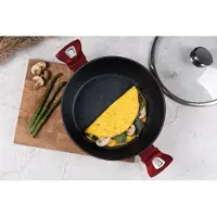 Berlinger Haus GRANIETPOT 28cm Rood METALLISCHE LIJN BH-1263, Pan + steelpan, Rood