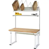 RAU inpaktafelsysteem 01 Werkbank serie adlatus 600, B 1500 x D 700 x H 740-1140 mm, massief beukenhouten blad, tot 600 kg