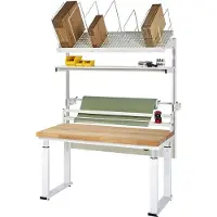 RAU inpaktafelsysteem 03 Werkbank serie adlatus 600, B 1500 x D 900 x H 740-1140 mm, massief beukenhouten blad, tot 600 kg