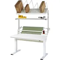 RAU verpakkingstafelsysteem 03 Werkbank serie adlatus 300, B 1500 x D 1000 x H 720-1120 mm, melamine blad, tot 300 kg