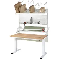 RAU inpaktafelsysteem 05 Werkbank serie adlatus 300, B 1500 x D 1000 x H 720-1120 mm, massief beukenhouten blad, tot 300 kg