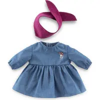 Corolle poppenjurk jeans met sjaal voor babypop 42cm - poppenkleding.