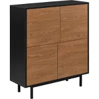 En.casa Commode Gnosjö 93x80x30 cm zwart en houtkleurig