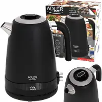 Adler Satijn Zwarte Waterkoker met LCD Display - 1,7L