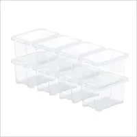 Rotho CORE Basic opbergboxen - set van 8 - stapelbaar - 1,2 ltr