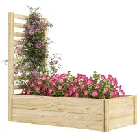 Outsunny Multifunctioneel Tuinbed - Vurenhout - 115x60x110cm - Natuurlijk Hout