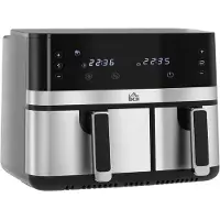 HOMCOM -Heißluftfritteuse-Stahl, Kunststoff-41,8L x 39,2B x 31,1H cm-Schwarz