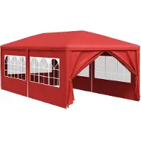 vidaXL Partytent 600 x 300 x 255 cm Rood PE en staal
