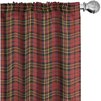 Abakuhaus Kariert Gordijnen – 2x75x225 cm – Mikrofaser – Lichtfilterend – Rood Zwart Geel