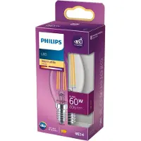 Philips 6x LED lamp E14 | Kaars B35 | Filament | Helder | 2700K | 6.5W (60W)