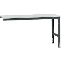 Manuflex aanbouwtafel UNIVERSAL Standaard, 1750 x 800 mm, melamine lichtgrijs, antraciet