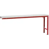 Manuflex aanbouwtafel UNIVERSAL Speciaal, 2000 x 800 mm, melamine lichtgrijs, robijnrood