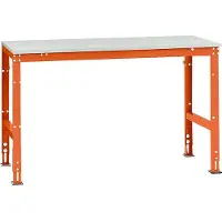 Manuflex basistafel UNIVERSAL Standaard, tafelblad melamine, 1500 x 800, roodoranje