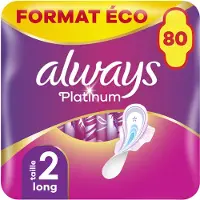 Always Platinum Long - Maat 2 - Maandverband Met Vleugels - 80 stuks