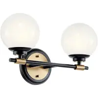 Kichler LED Wandlamp Benno | 2X E27 Max 3W | Black & Champagne Bronze