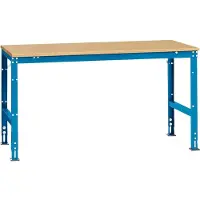 Manuflex werktafel UNIVERSAL Standaard, 1750 x 1000 mm, multiplex natuur, lichtblauw