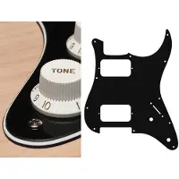 Boston ST-332-B pickguard, Stallion, HH, 2 pot holes, 3-5 switch, 3 ply, black