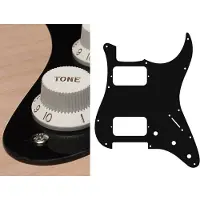 Boston ST-133-B pickguard, Stallion, HH, 3 pot holes, 3-5 switch, 1 ply, black