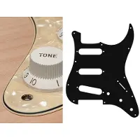 Boston ST-313-PC pickguard, Stallion, standard, SSS, 3 pot holes, 3-5 switch, 3 ply, pearl cream