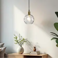 LumenXL 1-lichts hanglamp Lotte - smoke glas met bolling