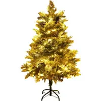 vidaXL Kerstboom met LED en dennenappels 150 cm PVC en PE groen
